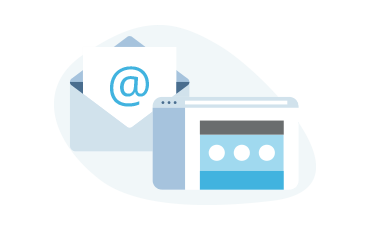 Digital illustration of an email client interface